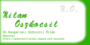 milan oszkocsil business card
